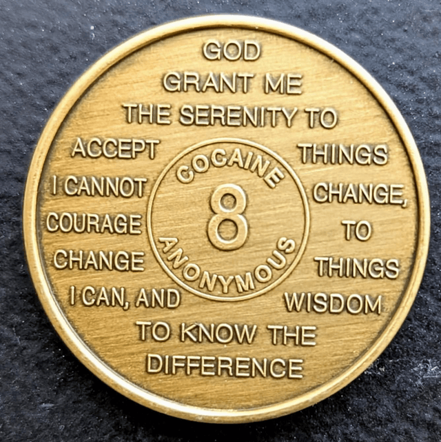 8 jaar metal coin