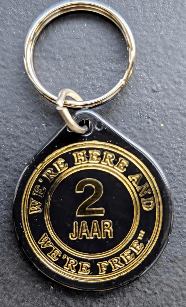 2 jaar plastic coin 