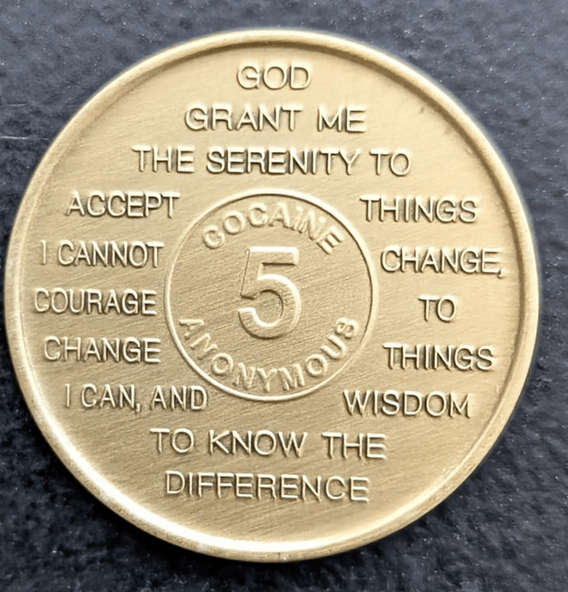 5 jaar metal coin 