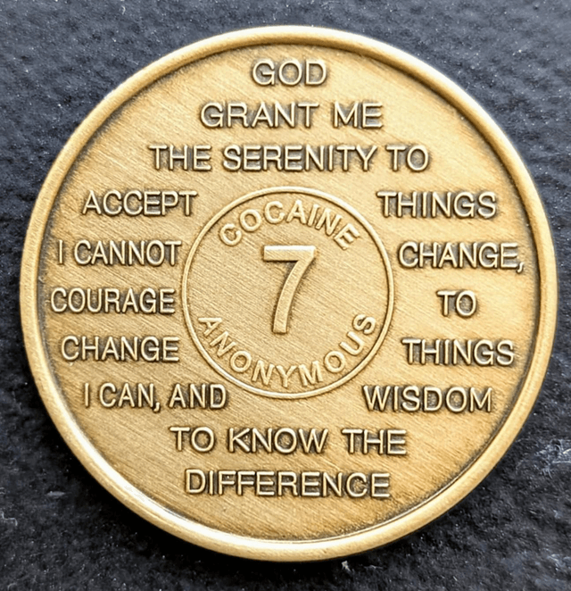 7 jaar metal coin