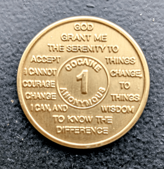 1 jaar metal coin 