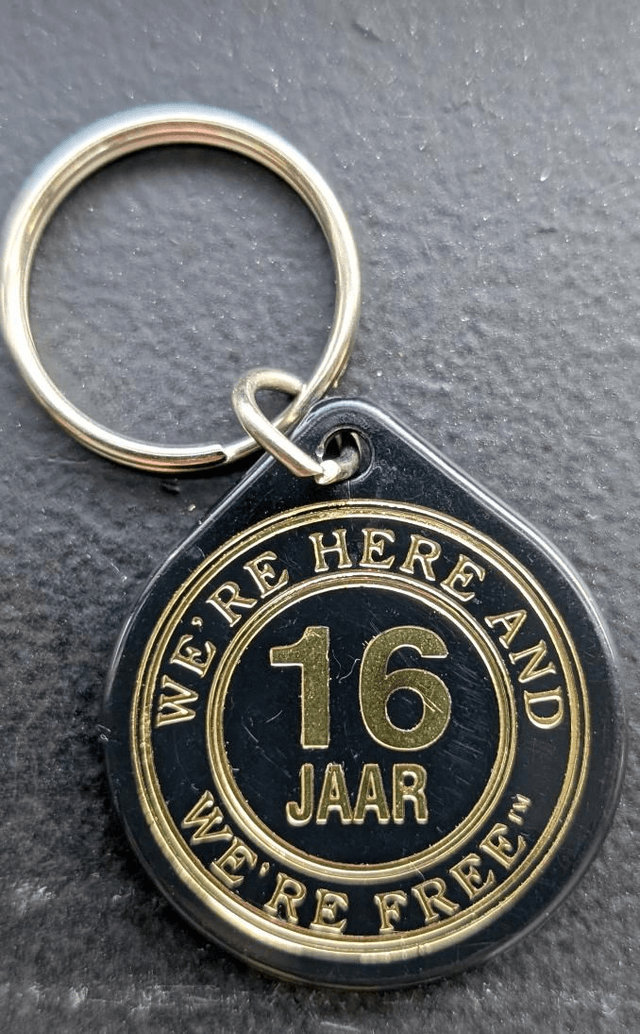 16 jaar plastic coin 